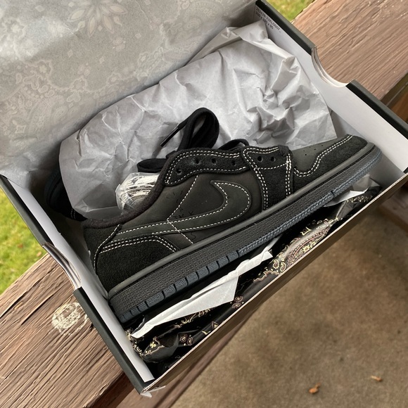 Travis Scott x Jordan 1 Retro Retro Low OG SP size 3Y BNIB Black Phantom (ps 3Y) - Picture 15 of 16